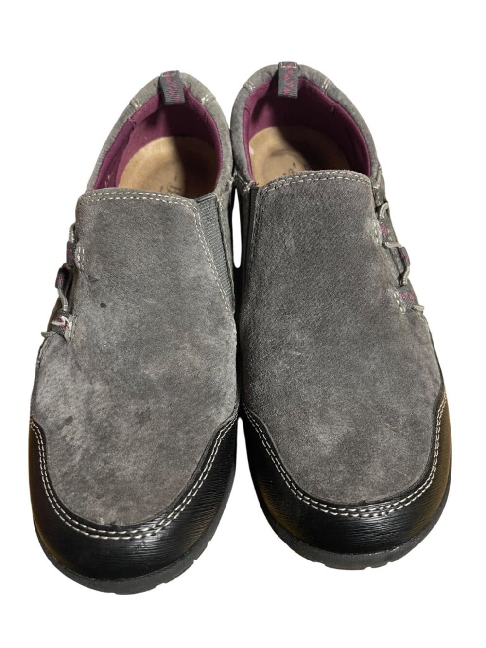 GH Bass Brinna Womens Gray Suede Slip On Walking Shoes Size 9 Comfort